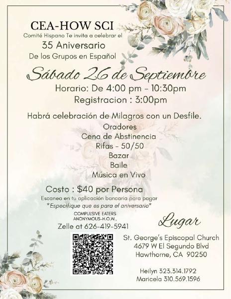 35th Anniversary of CEA-HOW SCI Hispanic Committee flyer