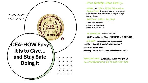 Workshop: Secure, Convenient 7th Tradition Giving Through Technology flyer