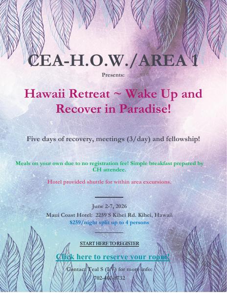 CEA-HOW Area 1 Hawaii Retreat flyer