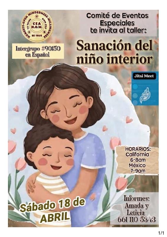 Spanish Workshop: Healing your Inner Child flyer