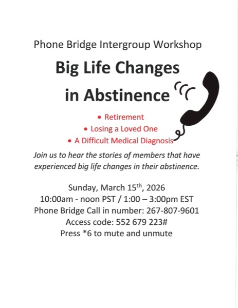 Workshop: Big Life Changes in Abstinence flyer
